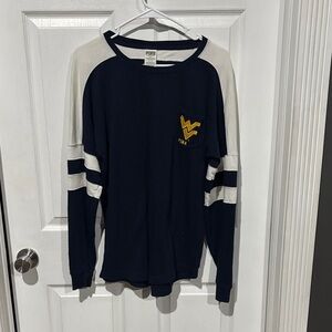 PINK Victoria's Secret Navy and Cream Long Sleeve Shirt West Virginia